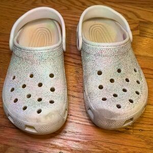 CLASSIC GLITTER CROCS WHITE GIRLS SIZE J2